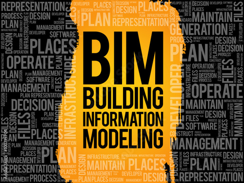 BIM - building information modeling word cloud, business concept