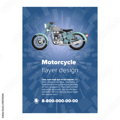 Flayer or placard with motorcycle