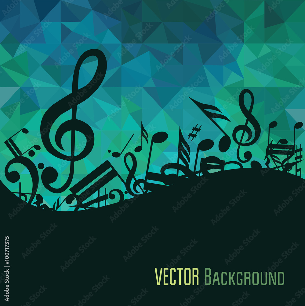 Fototapeta premium Music background. Vector illustration