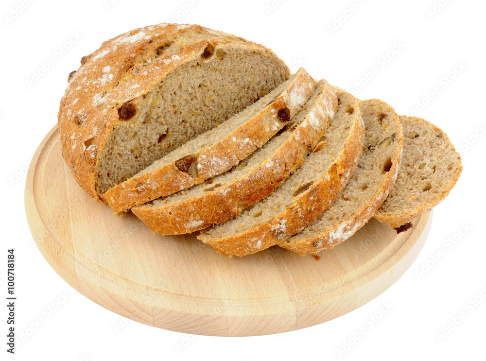 Cob Bread Loaf On Wood Bread Board