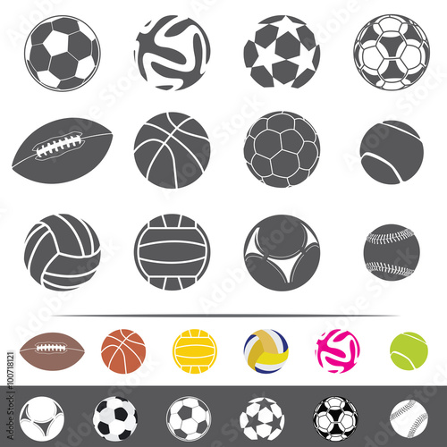 sportive balls vector set photo