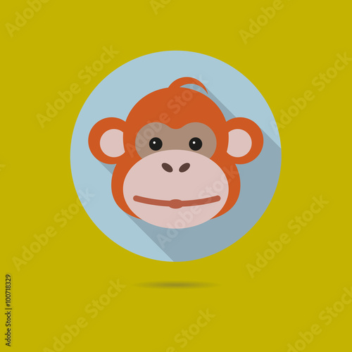 orang utan face flat design icon