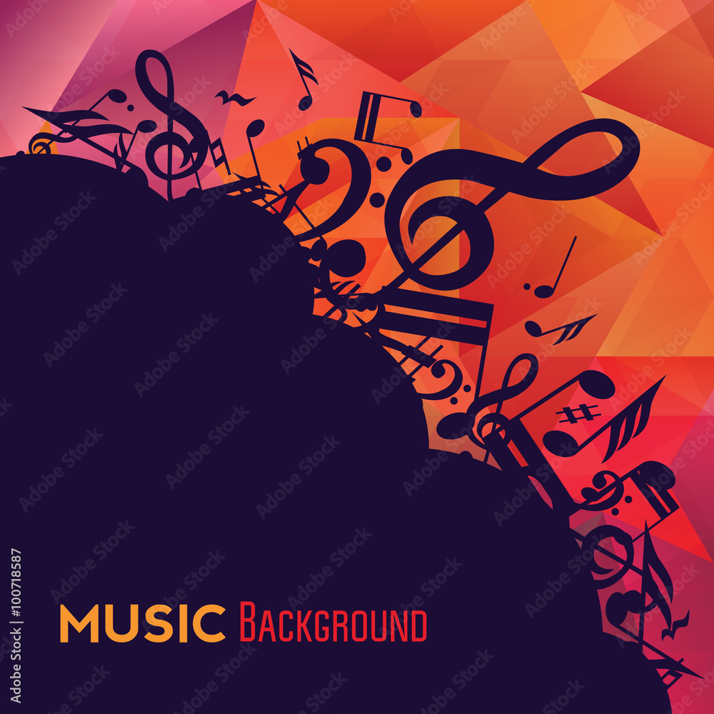 Naklejka premium Music background. Vector illustration