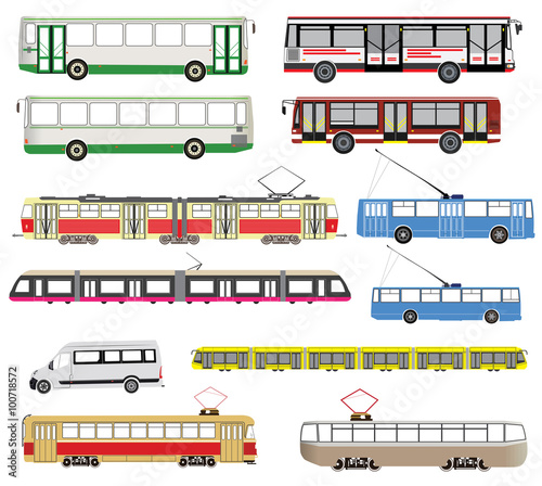 public transport vector set