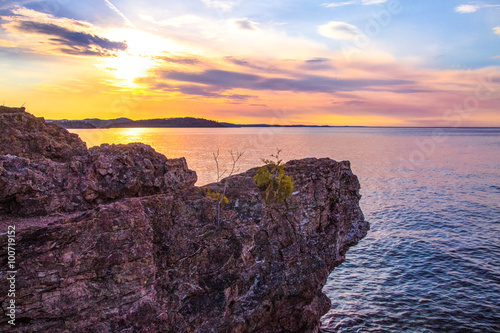 Northern Beauty. Sunset along the shores of Presque Isle Park in Marquette, Michigan. This beautiful park is located in the heart of Marquette. The Upper Peninsula's largest city.