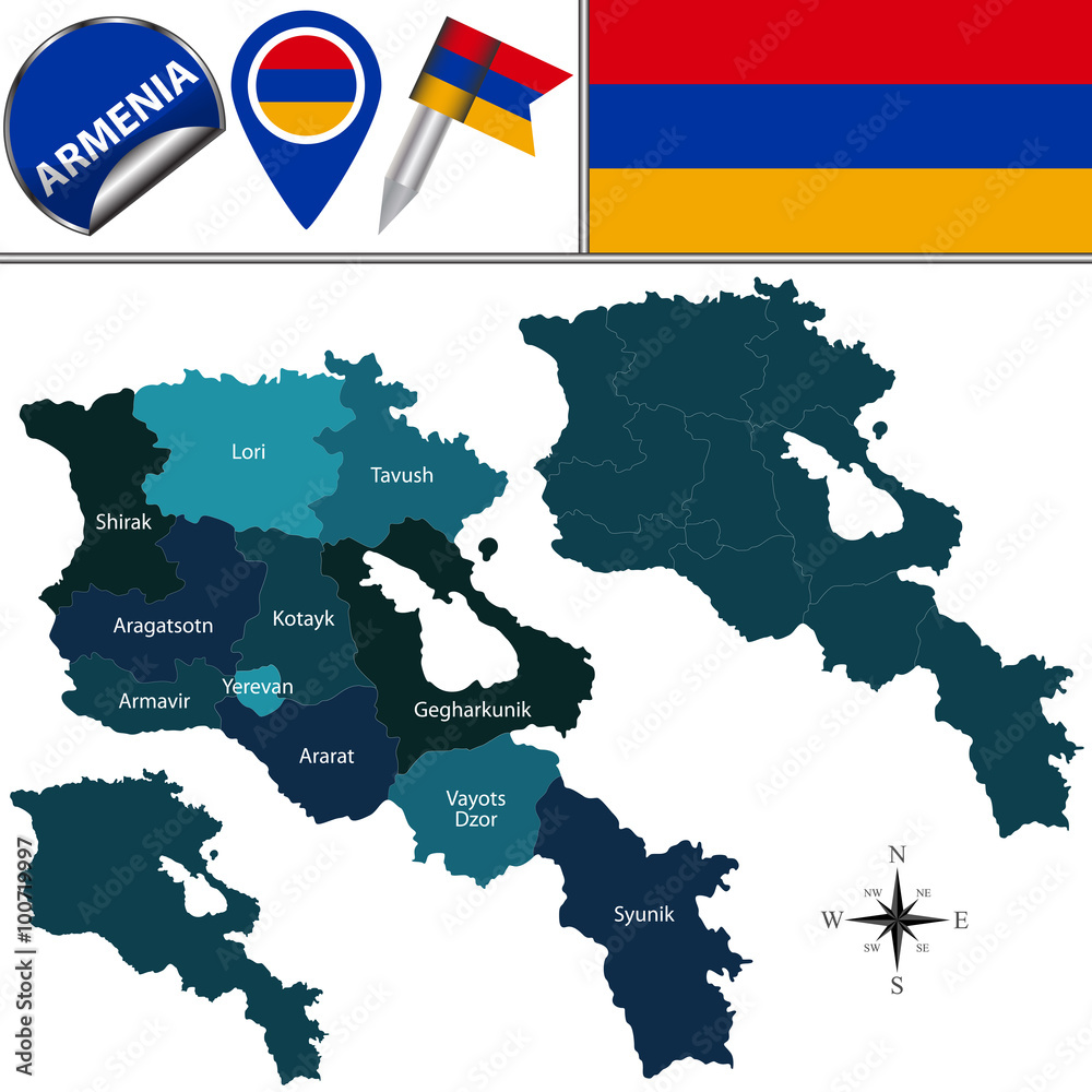 Fototapeta premium Map of Armenia