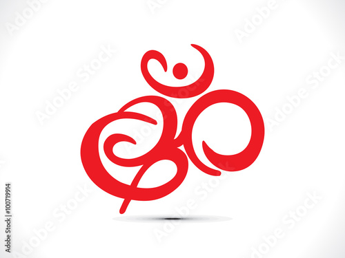 abstract artistic red om