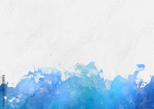 Naklejka na biurko Kolorowe niebieskie farby akwarelowe