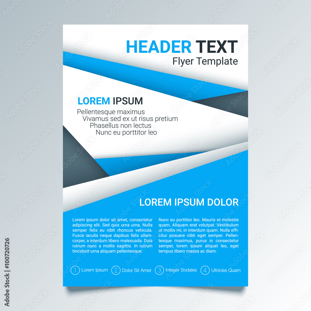 Brochure, flyer template on a blue background. Modern poster business template. Vector illustration Brochure, flyer template on a blue background. Modern poster business template. Vector illustration