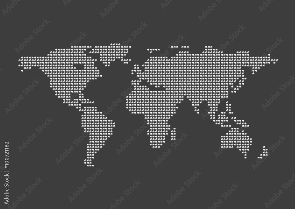 World Map stainless steel pin on background World Map stainless steel pin on background