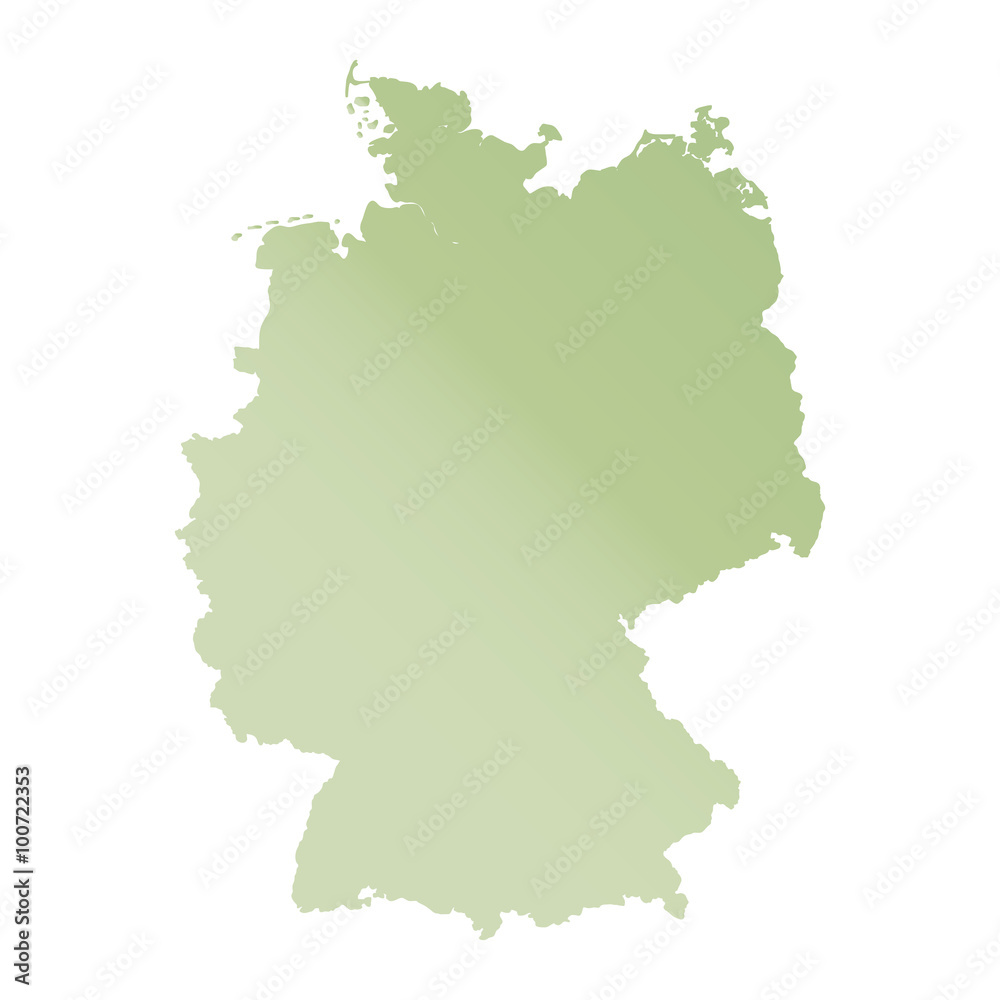 Green Gradient Germany Map Outline Shape