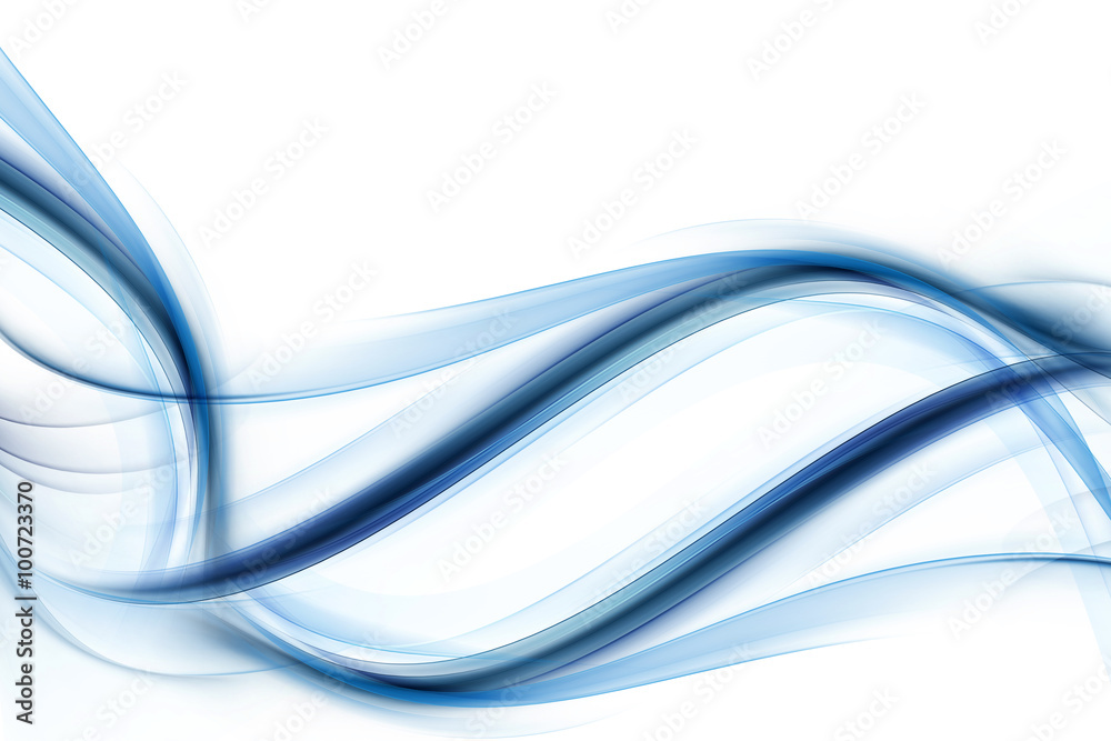 Fototapeta premium Abstract blurred blue background for design. Modern wave bright digital illustration.