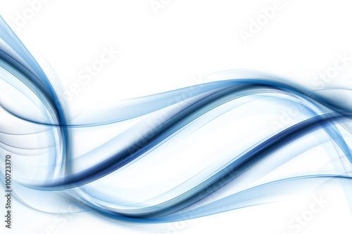 Abstract blurred blue background for design. Modern wave bright digital illustration.