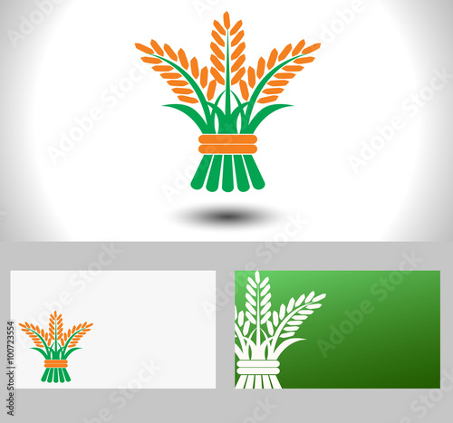 Rice Logo, Agriculture symbols logo vector