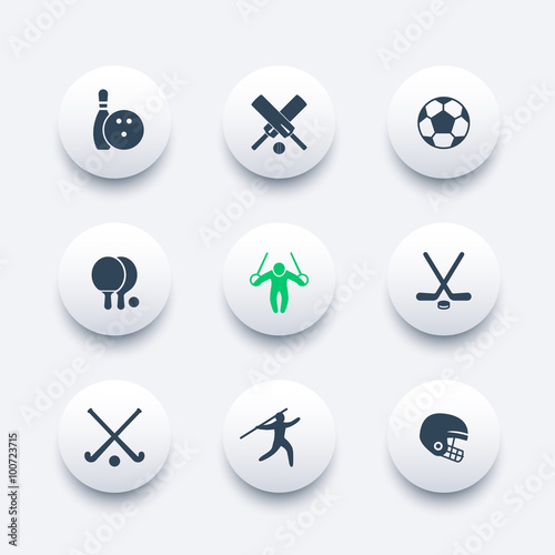 sport, games, competition round modern icons, vector illustration