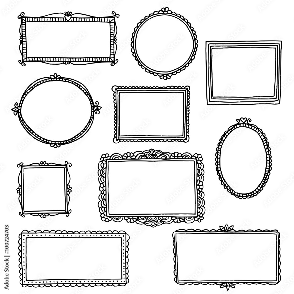 Hand drawn doodle frames Hand drawn doodle frames