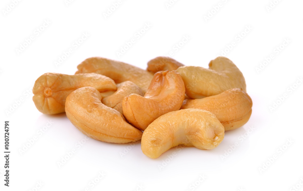 Cashews on white background Cashews on white background