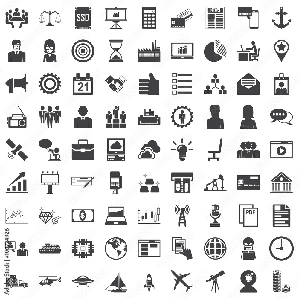 Universal icon set. 81 icons