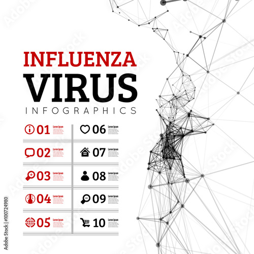 Influenza virus vector illustration