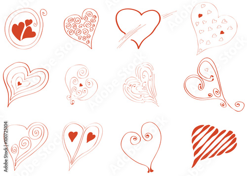 when it comes to love hearts/set of vector illustration of abstract hearts