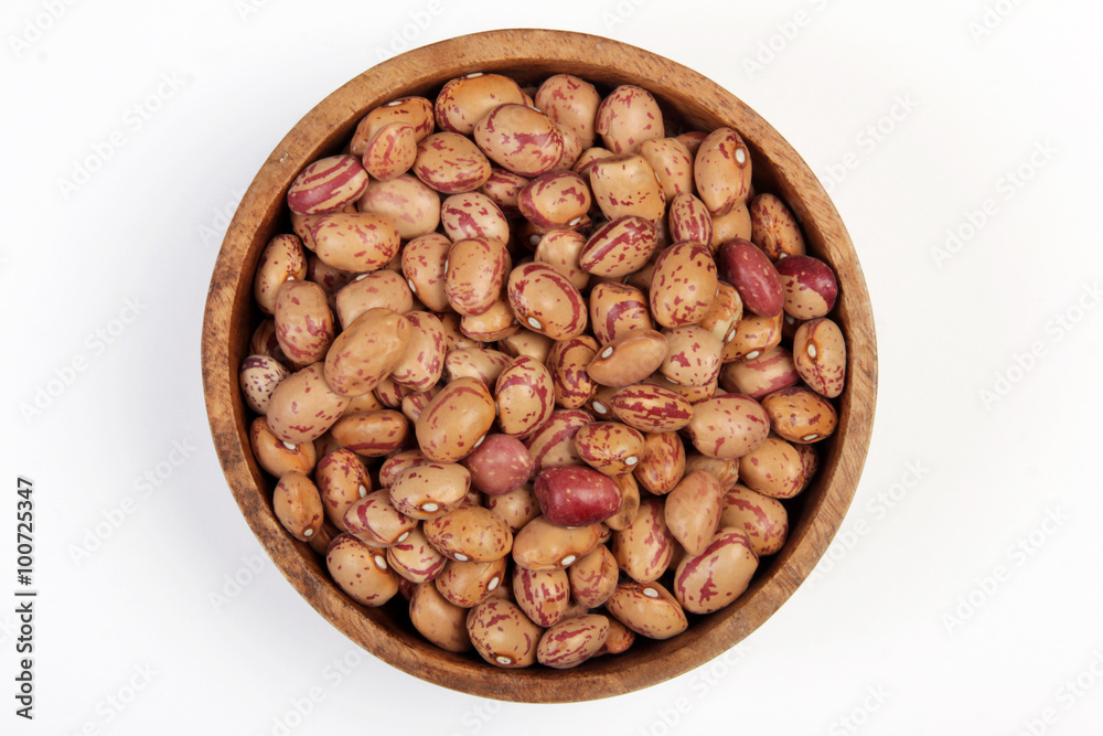 pinto beans on wood bowl pinto beans on wood bowl