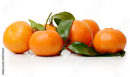 Satsumas on a white background