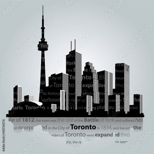 Vector illustration. Toronto city silhouette.