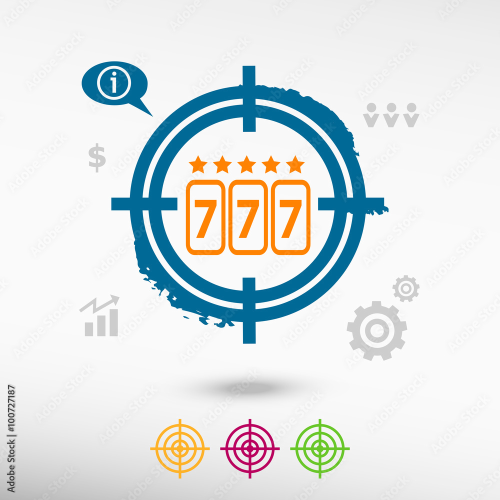 Fortune 777 on target icons background Fortune 777 on target icons background