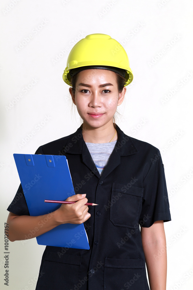 Asian women engineers and technicians are checking the list on t Asian women engineers and technicians are checking the list on t
