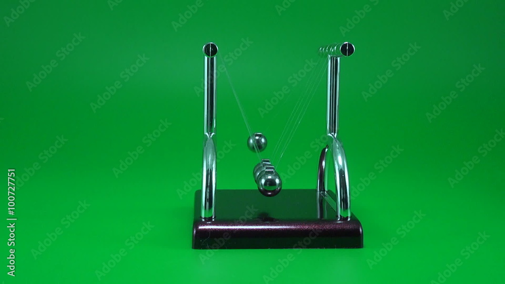 Newton's Balls on Green Background Newton's Balls on Green Background