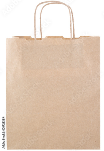 Brown paper bag on white background. isolated on white backgroun