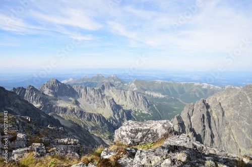 View of tatra mountains from Lomnicky stit peak