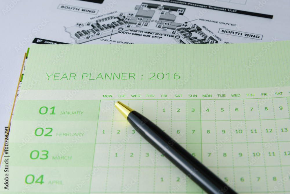 Yearly Wall Calendar Planner for 2016 Year. Yearly Wall Calendar Planner for 2016 Year.