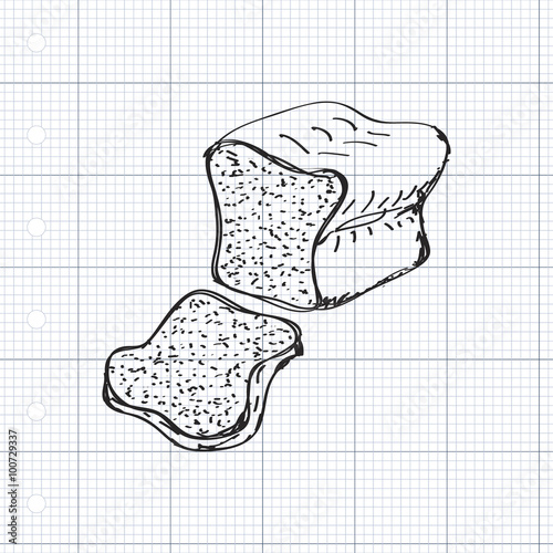 Simple doodle of a loaf of bread