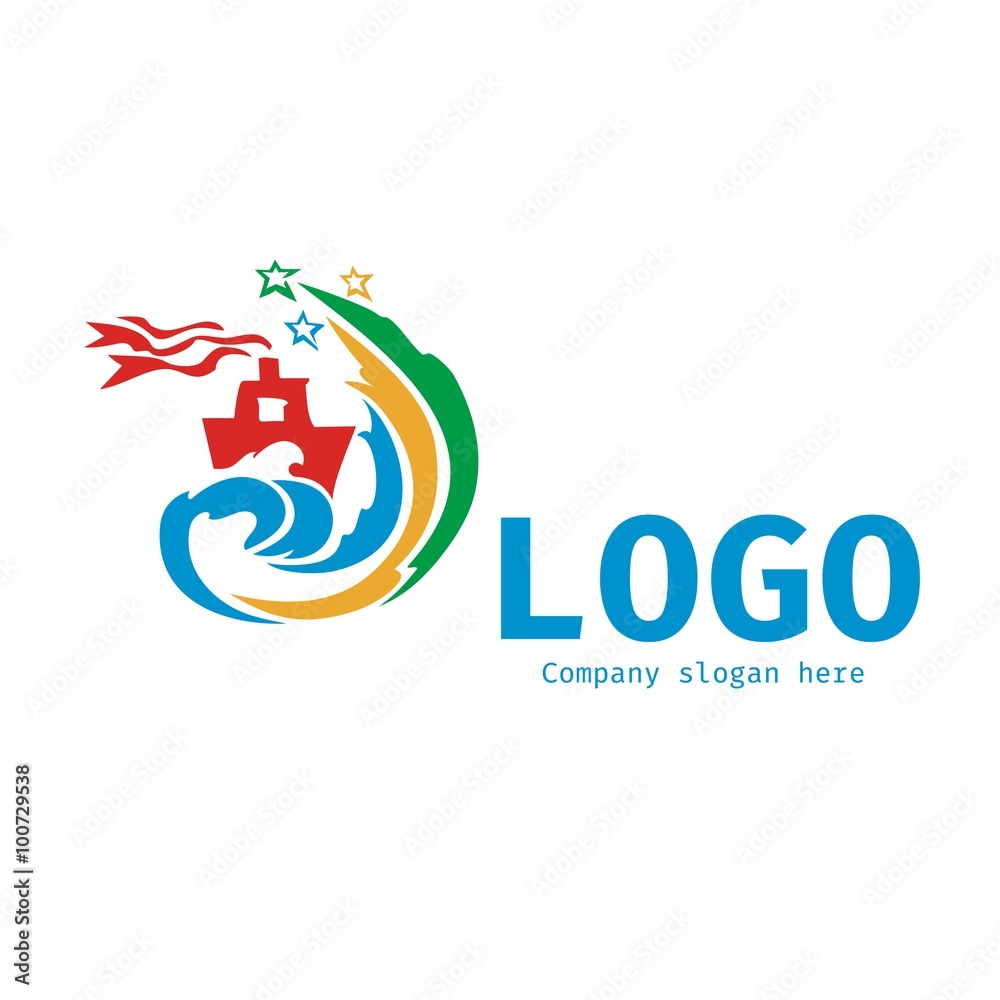Fototapeta premium Vector of Celebration icon. Ship. Hotel resort beach relaxation. Business icon for the company. Design element. Vector illustration.