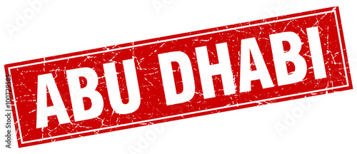 Abu Dhabi red square grunge vintage isolated stamp