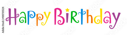 "HAPPY BIRTHDAY" Card in Festive Tree font with motifs