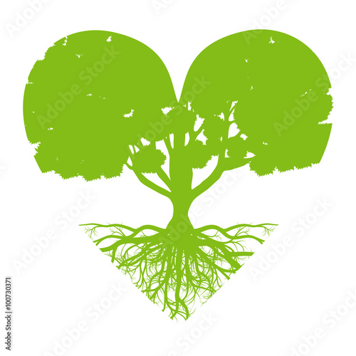 Tree of life vector background abstract ecology concept heart sh