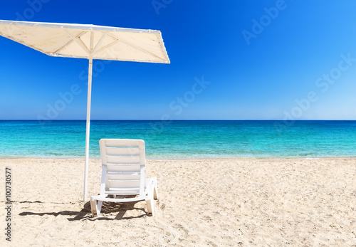 Beach chair with umbrella