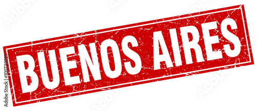 Buenos Aires red square grunge vintage isolated stamp