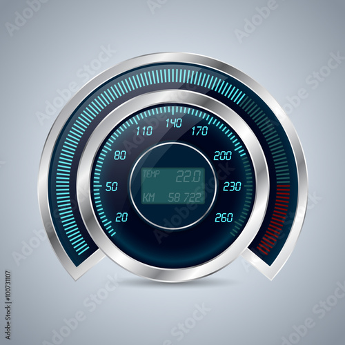 Fully digital speedometer rev counter