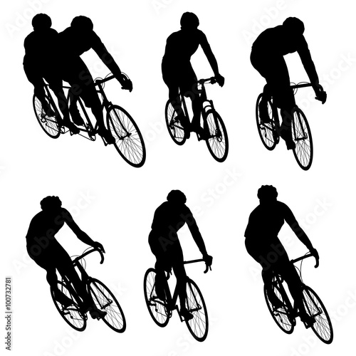 Cyclist in action vector abstract background illustration colorf