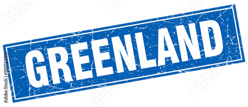 Greenland blue square grunge vintage isolated stamp