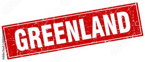 Greenland red square grunge vintage isolated stamp