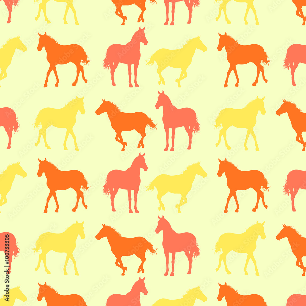 Obraz premium Horses pattern vector background wallpaper concept