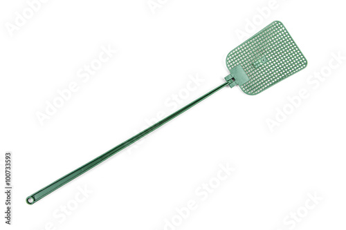 Plastic fly swatter isolated on white with clipping path