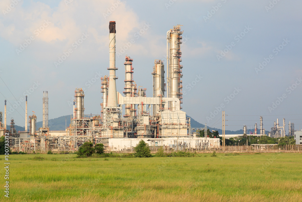 Oil refinery plant at field in industrial estate Oil refinery plant at field in industrial estate