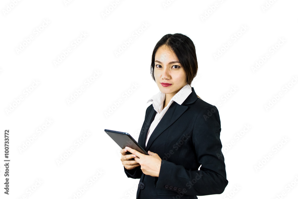 Asian Business woman using a touch pad Asian Business woman using a touch pad