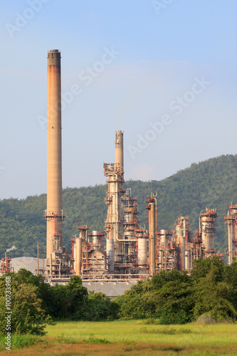 Petrochemical plant at field in industrial estate