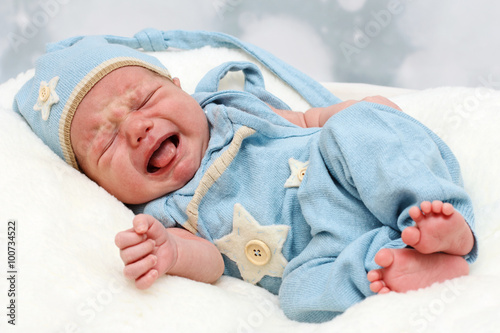 Crying little baby newborn
